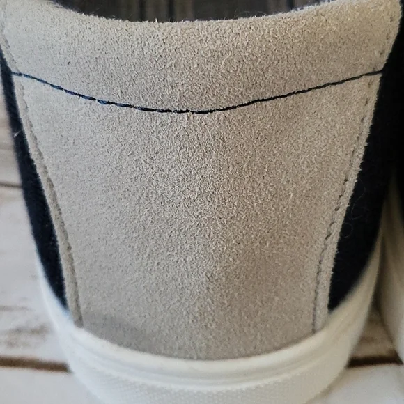 Muk Luks Kyle navy blue slip on sneakers with plaid accents NWOT - Picture 7 of 12